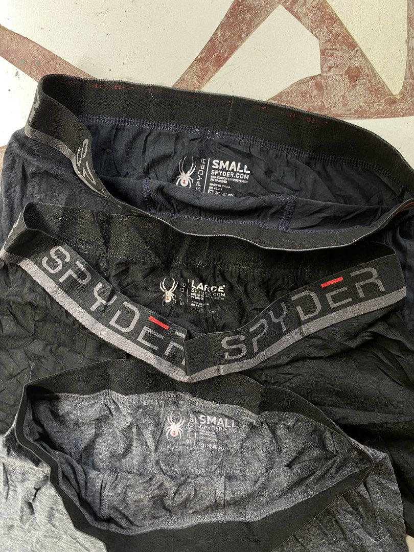 Spyder Boxer Briefs - Small and Large (Category: Underwear) located in Puerto Princesa. Submitted by earlpogitrhift (Listing ID 1435997852, Image 2). Description: - Spyder boxer briefs set - Colors: Black, Navy, Grey - Sizes: Small, Large - Features Spyder logo waistband - Comfortable fabric - Perfect for everyday wear.