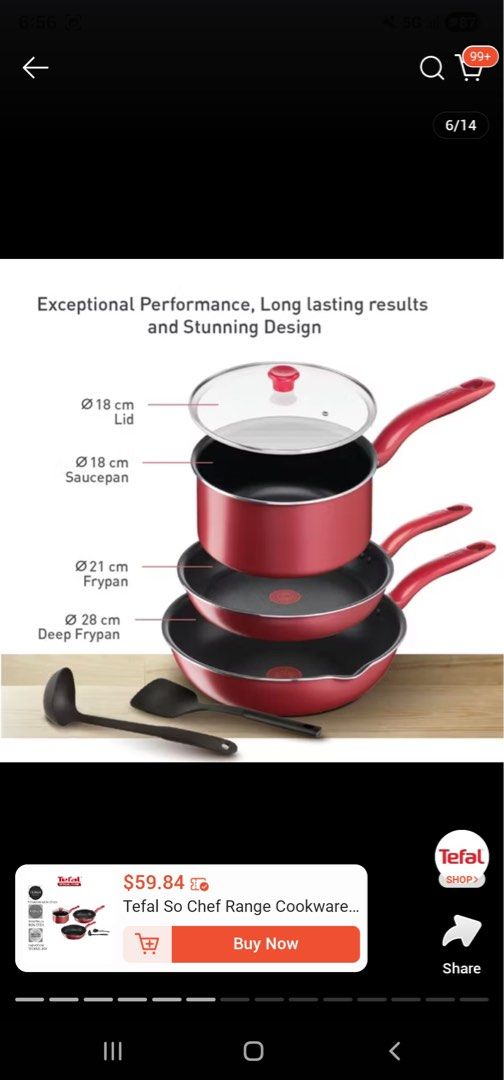 Tefal So Chef Range 6-Piece Cookware Set444742719788830724