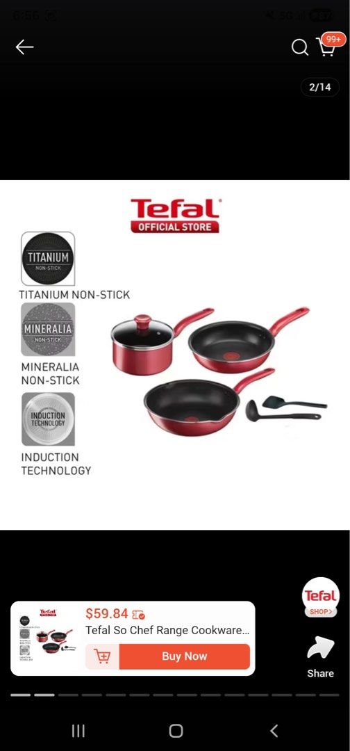 Tefal So Chef Range 6-Piece Cookware Set444742719788830721