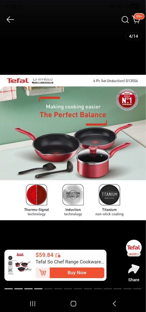 Tefal So Chef Range 6-Piece Cookware Set444742719788830722