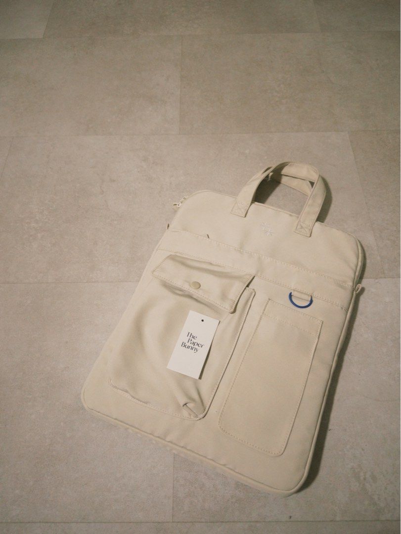 The Paper Bunny Laptop Bag - Cream444800615506913281