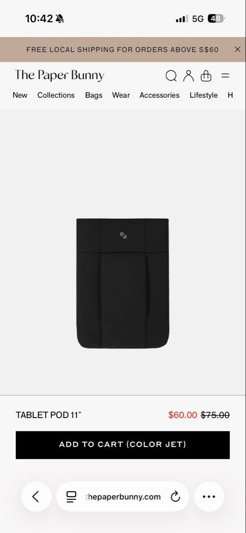 The Paper Bunny Tablet Pod 11" - Jet