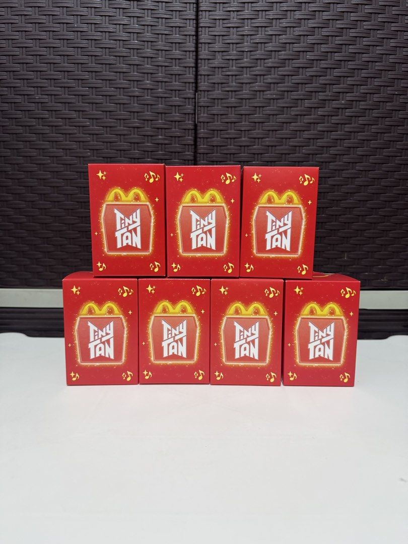 Tiny Tan McDonald's Happy Meal Toys (Category: Designer & Blind Box Toys) located in Caloocan City. Submitted by ms.aphrodite (Listing ID 1435946738, Image 1). Description: Complete set: ₱1,000 per set Selling as SET ONLY! RFS: Quitting/Decluttering .