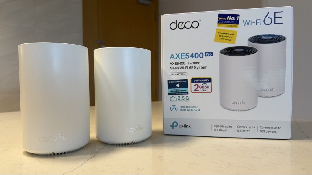 TP-Link Deco XE75 Pro (2-Pack) – WiFi 6E Mesh | Like New | Warranty