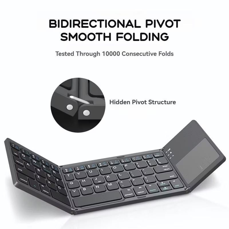 Ultra Thin Triple-Fold Bluetooth Keyboard w/ Touchpad | Universal445420777768243201