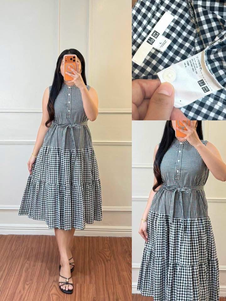 Uniqlo Gingham Check Dress (Category: Dresses) located in Legazpi City. Submitted by shopwithstyleeee (Listing ID 1435913648, Image 1). Description: Fits small upto semi-large. Buyer will shoulder SF.