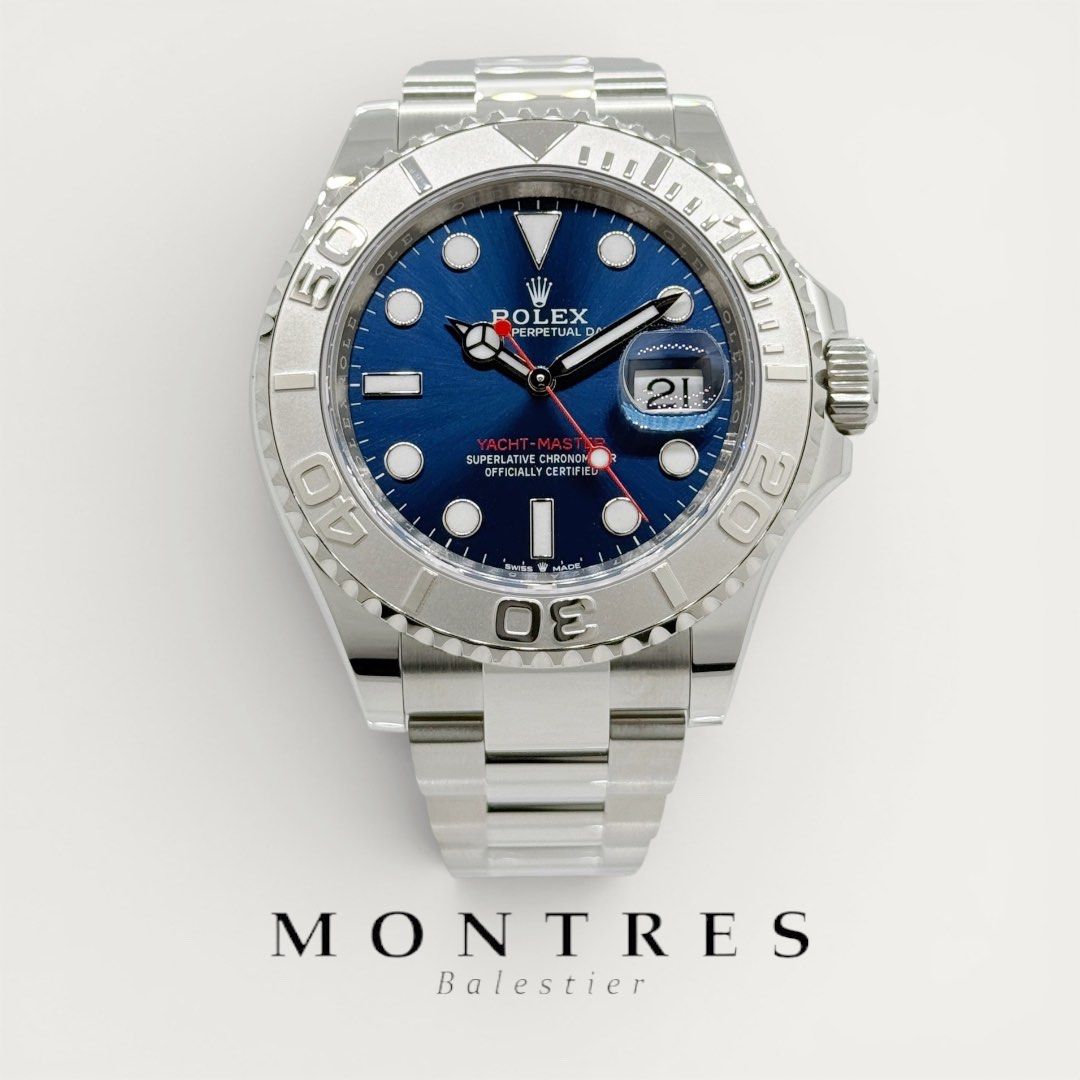 Unworn March 2026 Rolex 40MM Yacht Master 126622 Blue Dial (Category: Watches) located in Singapore. Submitted by montresbalestier (Listing ID 1389522034, Image 1). Description: Please follow us for updates on our latest watches! Brand: Rolex Model: Yacht Master Reference: 126622 Size: 40MM Material: Stainless Steel & Platinum Bezel Dial: Blue Condition: Unworn, unsized, double tags Warranty: Dated March 2026 Price is based on cash or internet ba