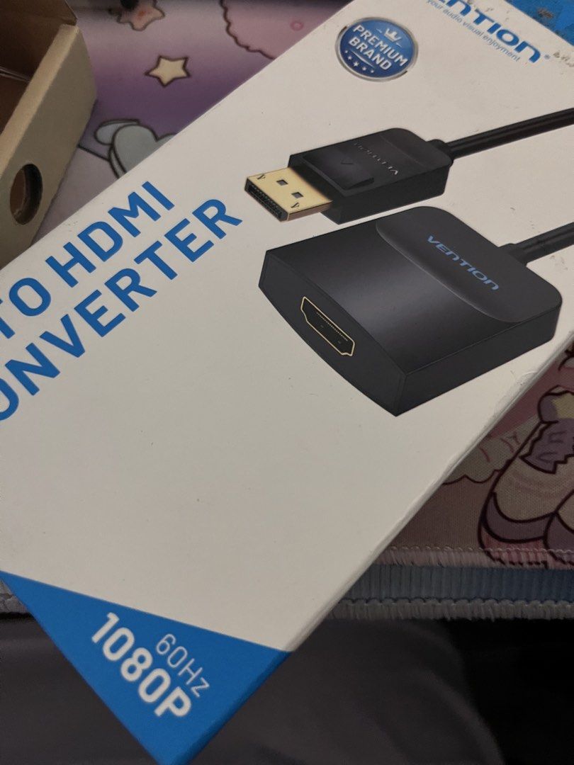 Vention DP to HDMI Converter 1080P (Category: Cables & Adaptors) located in Cavite. Submitted by tifanny.goods (Listing ID 1436013102, Image 3). Description: - Vention DisplayPort (DP) to HDMI converter - Supports 1080P resolution at 60Hz - Brand new and sealed in plastic - Includes converter, warranty card, and original packaging - Ideal for connecting DP devices to HDMI displays.
