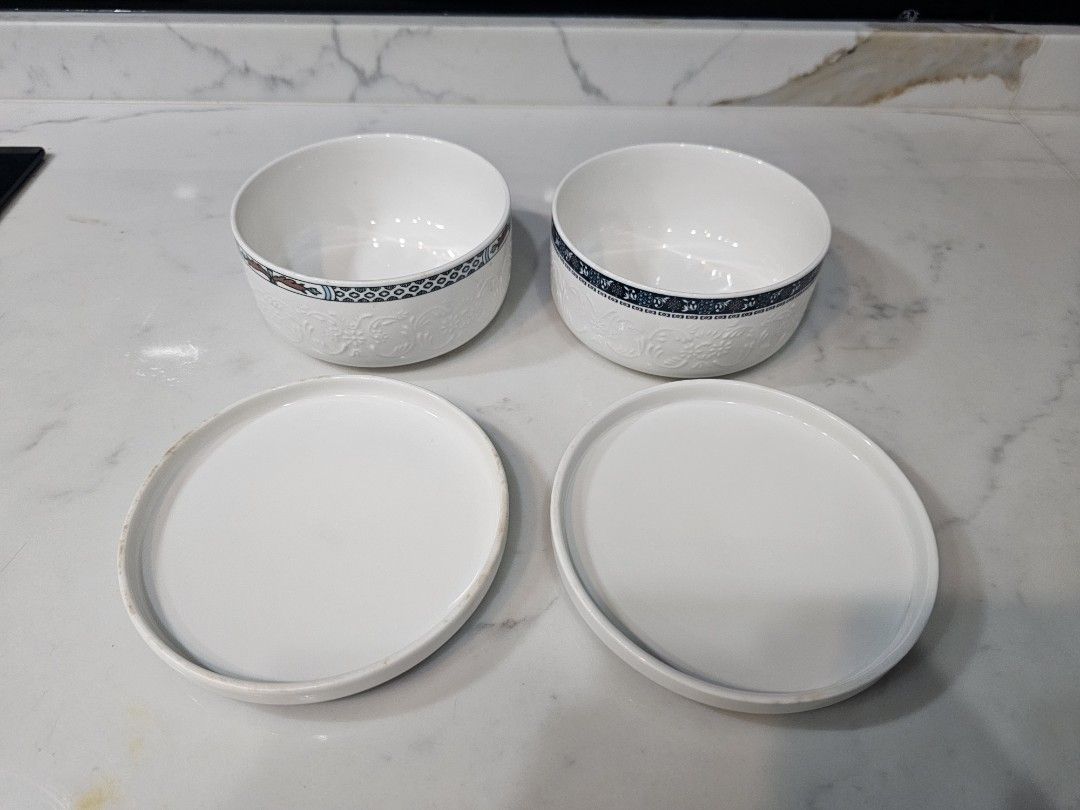 Vintage Ceramic Bowl Set with Lids444751493297623041