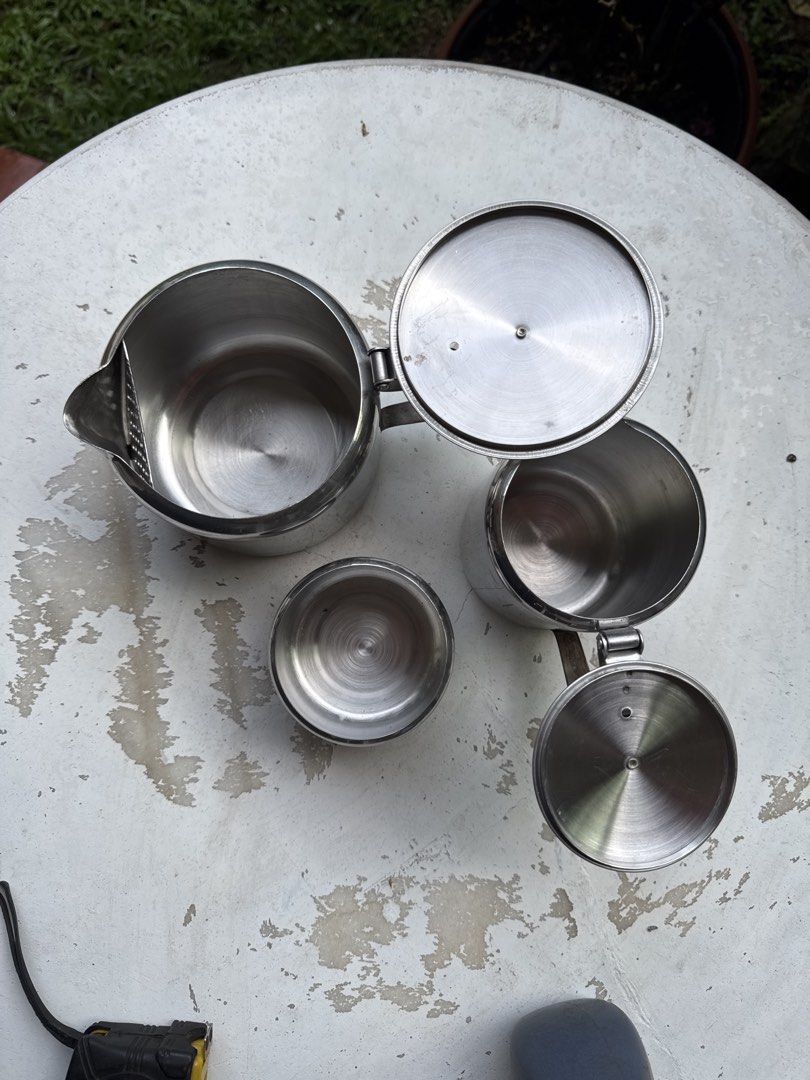 Vintage Stainless Steel Tea Set444868001185157122
