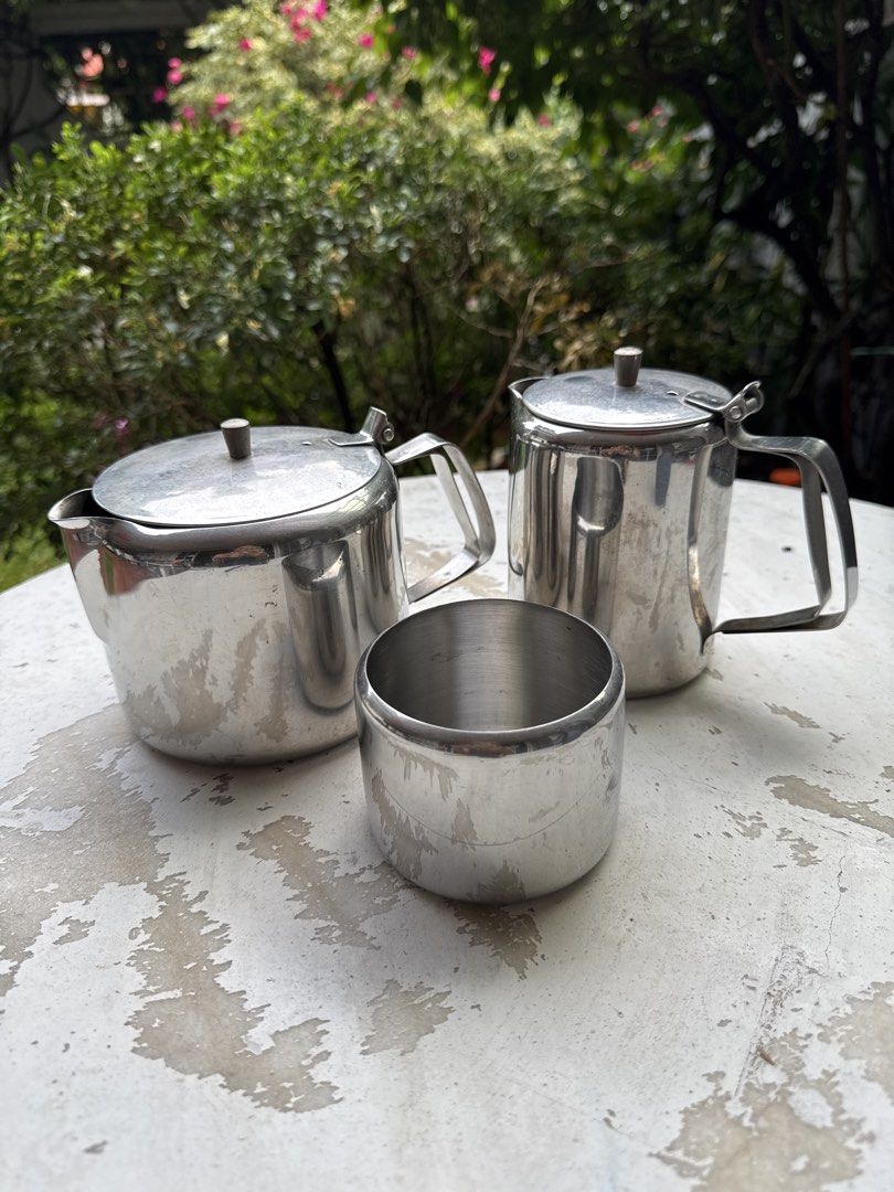 Vintage Stainless Steel Tea Set