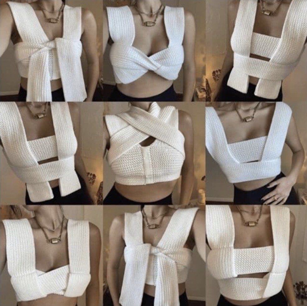 White Knit Crop Top (Category: Sleeveless) located in Binan City. Submitted by machatto.declutter (Listing ID 1435994876, Image 1). Description: .
