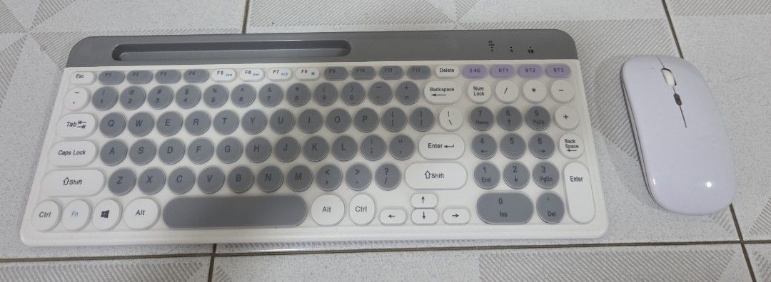 Wireless Keyboard and Mouse Set - White and Grey444678402296391680