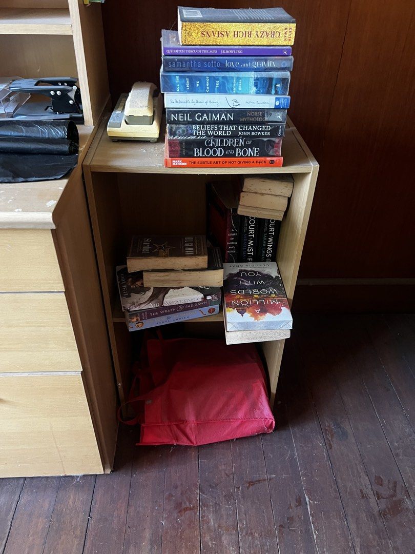 Wooden Computer Desk with Shelves (Category: Tables & Sets) located in Paranaque City. Submitted by jtong00 (Listing ID 1436030142, Image 3). Description: - Wooden computer desk - Multiple shelves and drawers - Side cabinet and built-in hutch - CD/DVD storage - Separate side table with cabinet - Keyboard tray - Ample workspace - Ideal for home office or study.