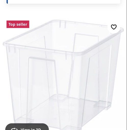 2x IKEA SAMLA Storage Box with lid - Transparent