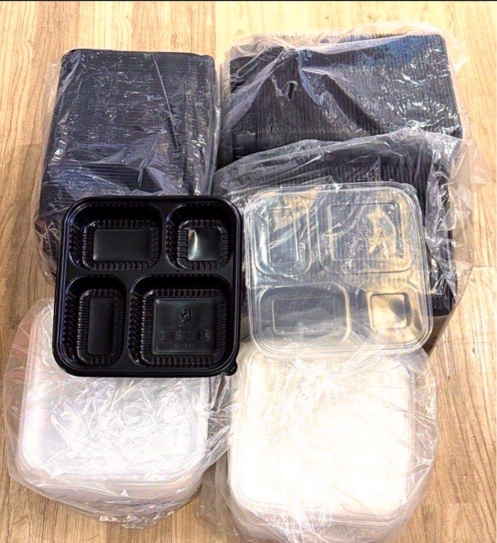 50 pcs Thick good quality 4 compartment food bento boxes.