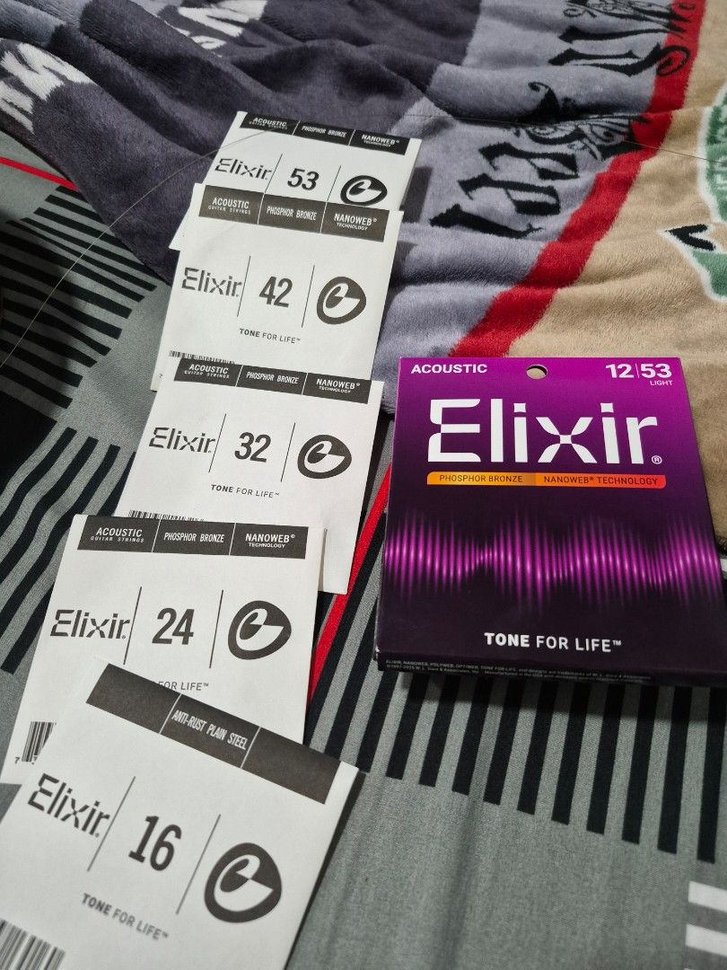 5 Elixir Acoustic Guitar Strings 12-53 Negotiable, Hobbies & Toys ...