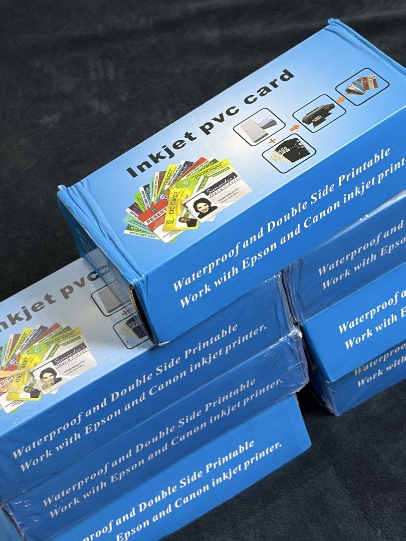7 box PVC Cards (brand new) (Category: Printers, Scanners & Copiers) located in Manila. Submitted by thenewmen96 (Listing ID 1436194931, Image 2). Description: take all Brand new 7 box pvc cards Waterproof and Double Side Printable QTY : 230PCS/box Size:85.5*54mm Thickness: 0.76-0.84mm original price is 7,000 now selling 2,700.