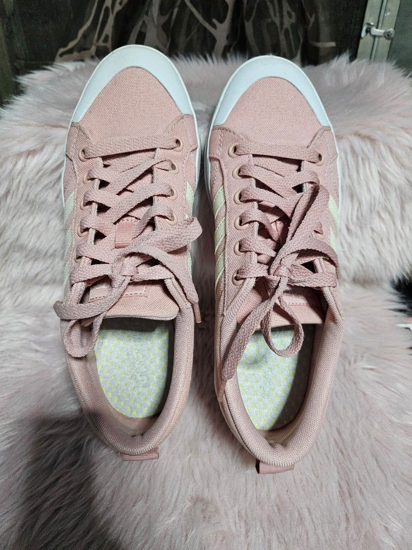 Adidas Nizza Low Pink Sneakers (Category: Sneakers) located in Quezon City. Submitted by kcpinkheart (Listing ID 1436205378, Image 1). Description: - Adidas Nizza Low sneakers - worn only twice - Color: Pink - Size: US 7.5, UK 6, FR 39 1/3, JP 245, CHN 240 - White soles and pink laces - Made in Vietnam - Manufacturing date: 07/22 - Adidas logo on the side.