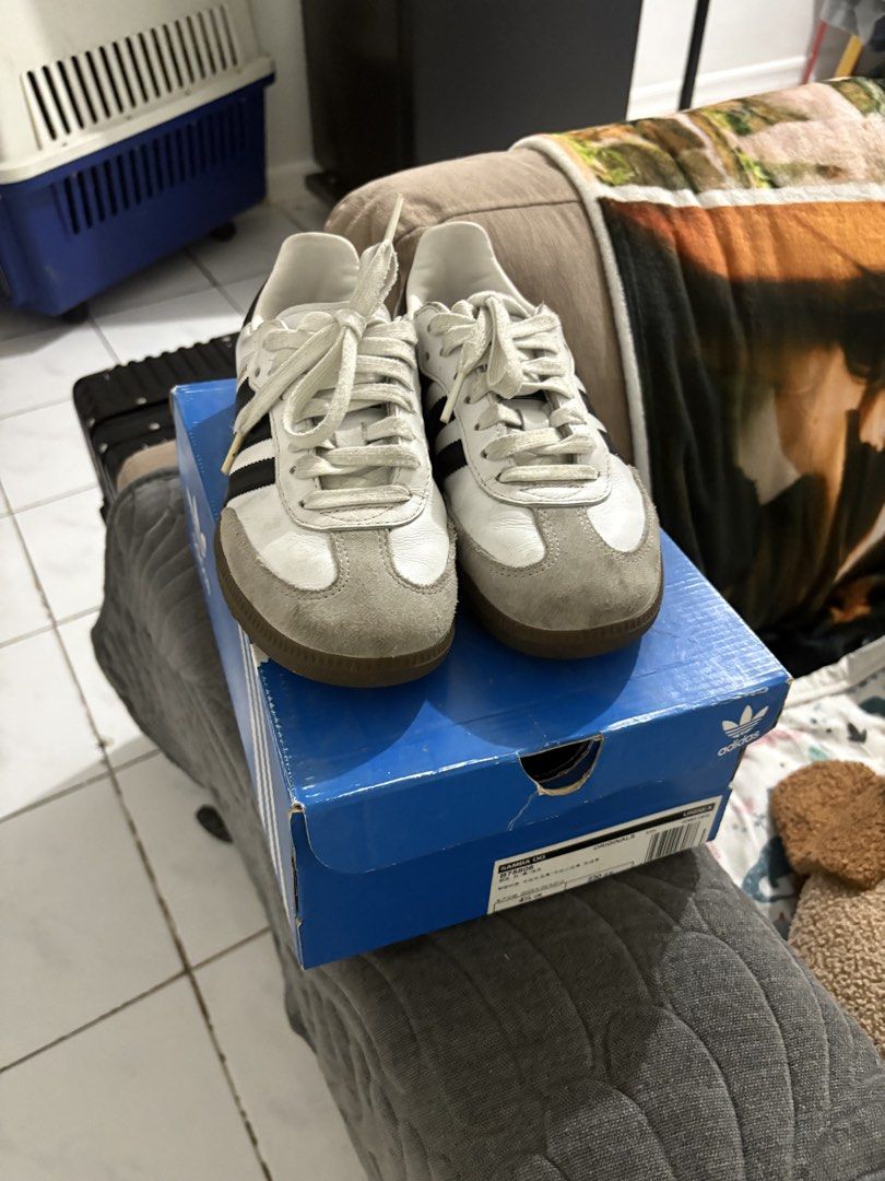 Adidas OG Samba Black & White (Category: Sneakers) located in Mandaluyong City. Submitted by meridaaa (Listing ID 1436261510, Image 2). Description: Size US 5 Lightly used! If cleaned, it’s good as new..