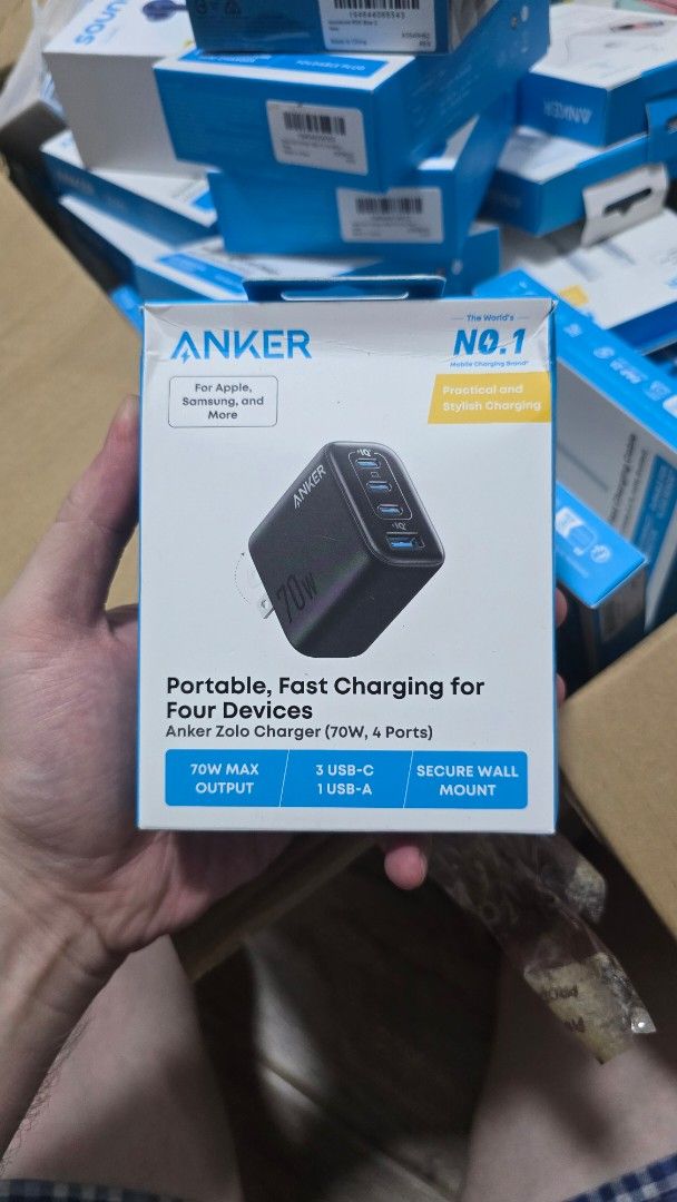 Anker Charger 70w 4 Ports (Category: Chargers) located in Malabon City. Submitted by hyrugadgets (Listing ID 1436249519, Image 1). Description: Anker Charger 70w 4 Ports Fast Charging Price: P.990 Loc: Malabon Pin: Hyru Gadgets.