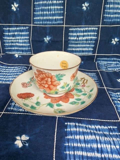 Antique Chinese Porcelain Tea Cup and Saucer