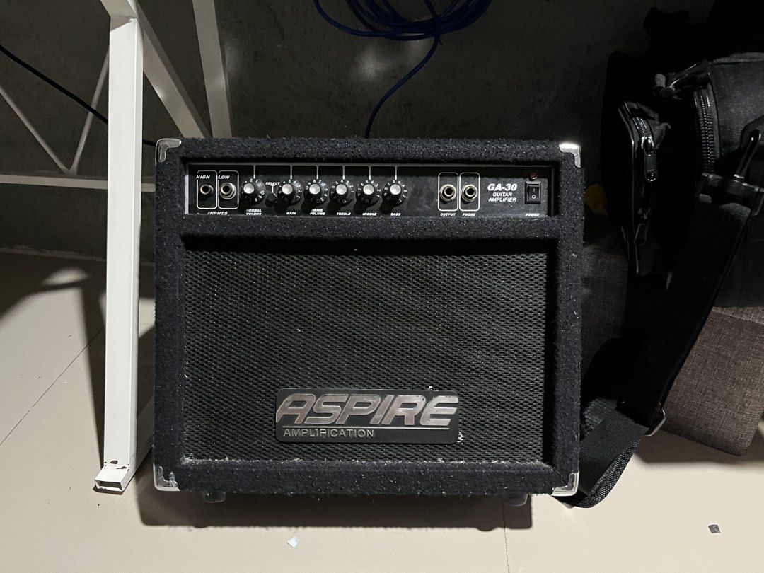 Aspire Electric Guitar Amplifier (Category: Musical Instruments) located in Manila. Submitted by juliuscase08096 (Listing ID 1436196062, Image 1). Description: Aspire Electric Guitar Amplifier 30 Watts Aesthetic: 8/10 Sound Quality: 11/10 (Solid) Solid tumunog, sobrang lakas Cash Value: 4,000 .