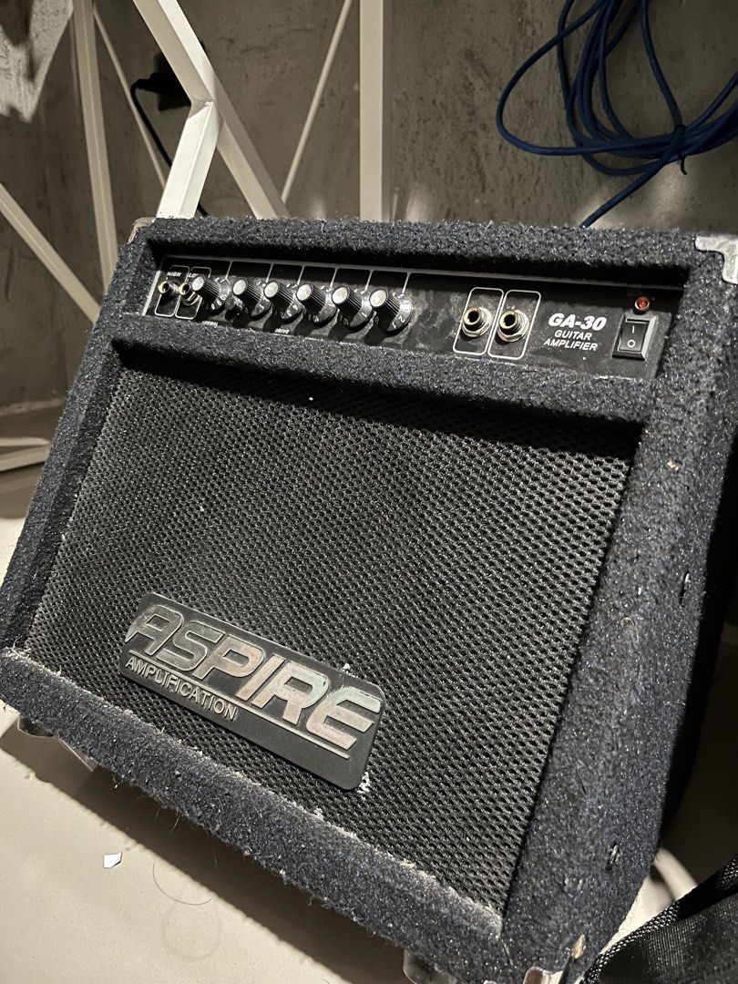 Aspire Electric Guitar Amplifier (Category: Musical Instruments) located in Manila. Submitted by juliuscase08096 (Listing ID 1436196062, Image 2). Description: Aspire Electric Guitar Amplifier 30 Watts Aesthetic: 8/10 Sound Quality: 11/10 (Solid) Solid tumunog, sobrang lakas Cash Value: 4,000 .