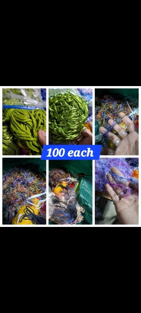 Assorted Yarn Bundles (Category: Craft Supplies & Tools) located in Davao. Submitted by bravemoon_556cd5 (Listing ID 1436146632, Image 2). Description: - Colorful yarn bundles for your crafting needs! - Colors: Pink, Purple, Green, Orange, White - Sizes: Small and Large available - Prices: - ₱80 - ₱90 - ₱100 - Perfect for knitting and other DIY projects!.