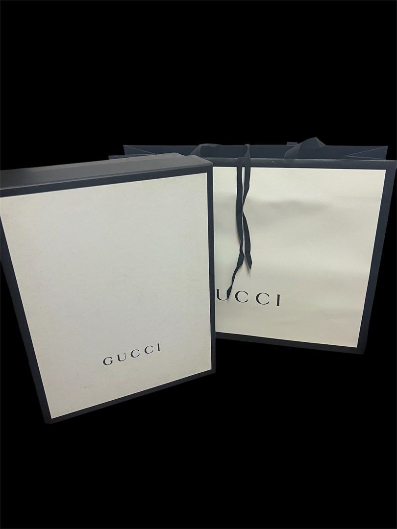 Authentic Gucci boxes (Category: Luxury Bags & Wallets) located in Manila. Submitted by murafinds26 (Listing ID 1436280734, Image 3). Description: Guaranteed authentic Price is per set. Box and paperbag See sizes each box .