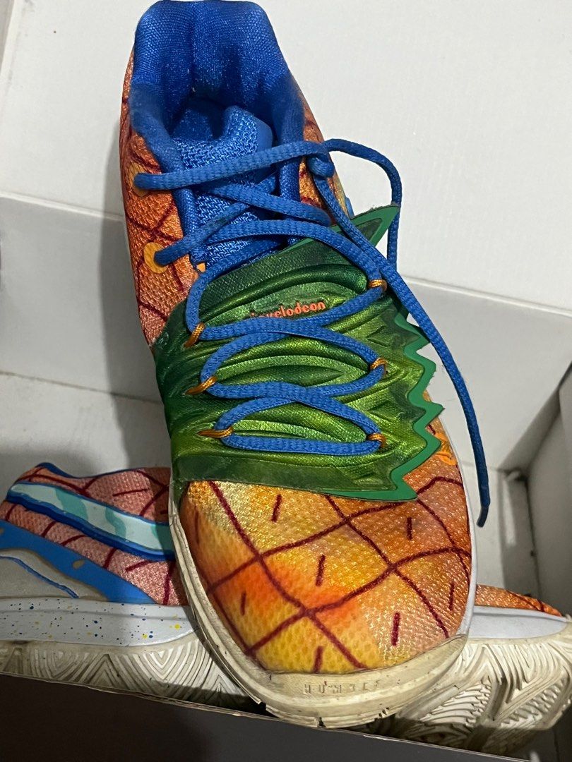 (authentic) NIKE KYRIE 5 - Pineapple House Spongebob Series (Category: Sneakers) located in Manila. Submitted by corecabinet (Listing ID 1436165293, Image 2). Description: BOUGHT FROM THE US size: for kids, 1-2Y condition: well condition, just need to clean ! rfs: ‘di na po ginagamit :(.