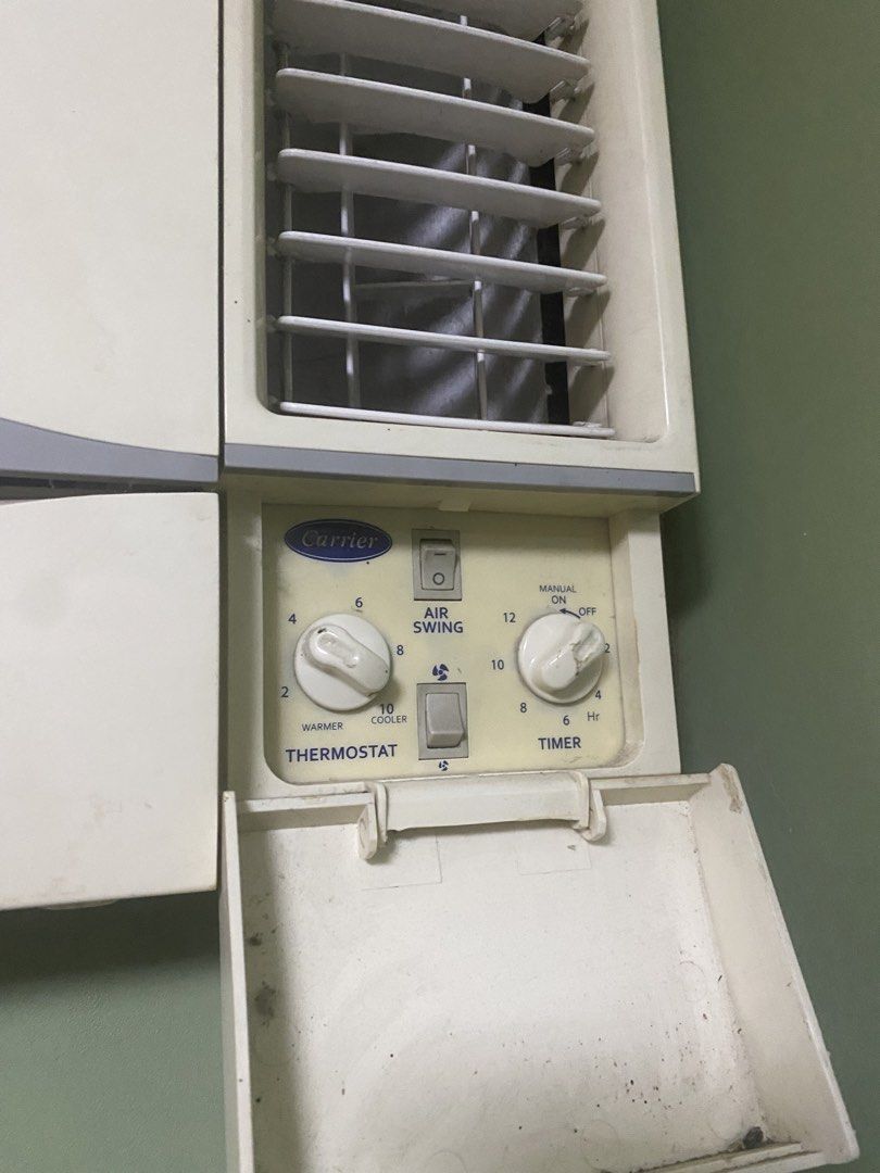Window Type Timer Air Con Carrier 0.75HP I-Cool Green Timer Window Type Non Inverter Aircon, TV ...