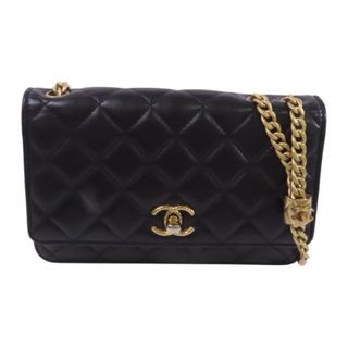 Chanel Camellia WOC Black Gold embossed Wallet on Chain , Luxury