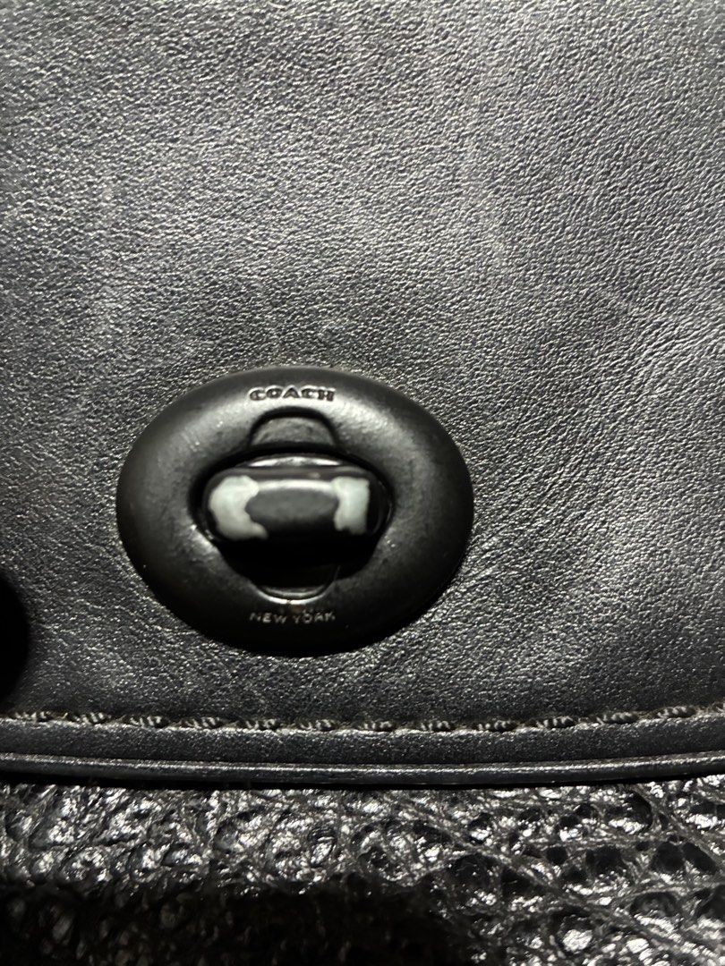 Coach Black Crossbody Bag (Category: Luxury Bags & Wallets) located in Manila. Submitted by chardthrift (Listing ID 1436108133, Image 3). Description: - Authentic Coach crossbody bag - Flap closure with turnlock - Detachable strap - Crafted from a combination of leather and suede - Interior zipper pocket - Coach logo tag inside - Small Coach tag attached to the strap.