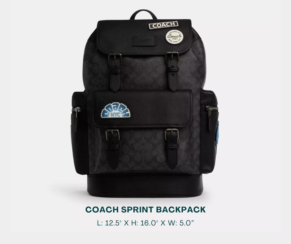 COACH Sprint Backpack for Men (Category: Backpacks) located in Manila. Submitted by moncaro.outlet (Listing ID 1436149981, Image 1). Description: COACH Outlet SPRINT Backpack - For Office or Formal Wear 💼 - In Signature Canvas - Size: L: 11.25” x H: 17.75” x W: 6.5” - Inclusions: Coach Paper Bag + Dust Bag - Lowest Price Guaranteed 💯 - From DTI Registered Supplier 🫡 - For MEETUP / PICKUP / DELIVERY ✅ FB Page: Moncaro Outlet IG Page: @moncaro.o