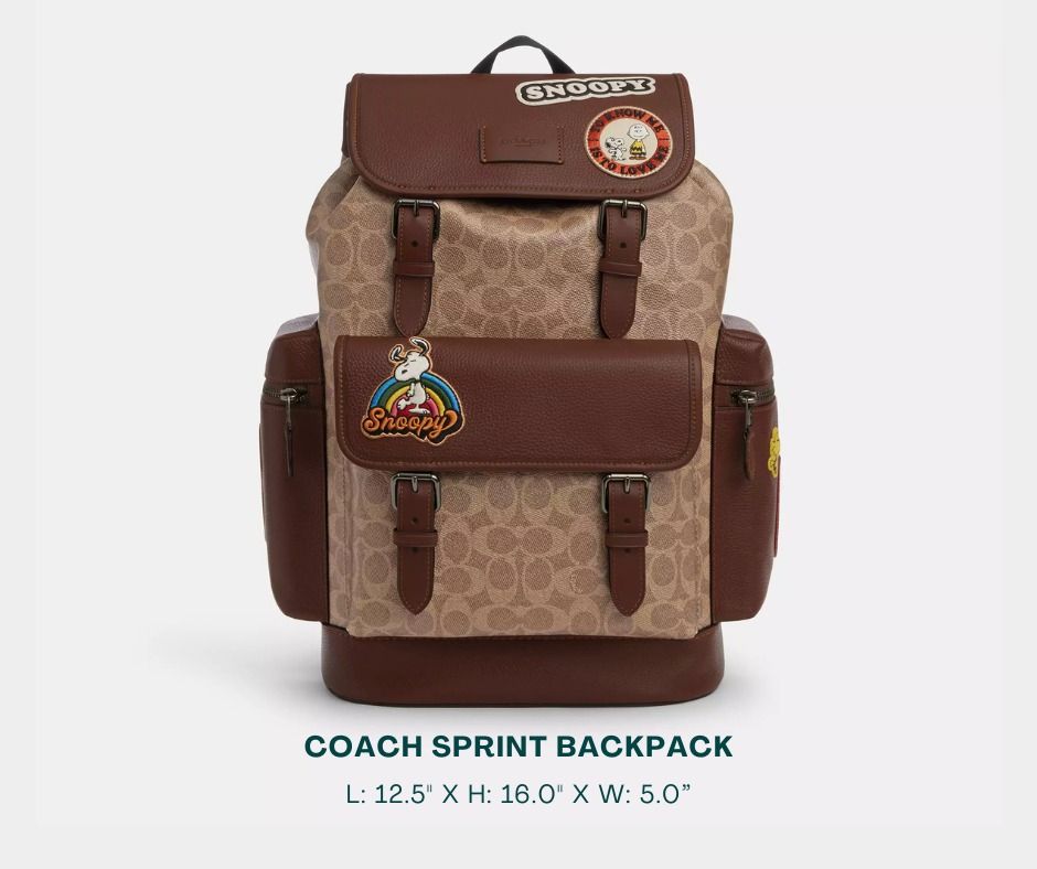 COACH Sprint Backpack for Men (Category: Backpacks) located in Manila. Submitted by moncaro.outlet (Listing ID 1436150492, Image 1). Description: COACH X Peanuts SPRINT Backpack - For Office or Formal Wear 💼 - In Signature Canvas - Size: L: 12.5" x H: 16.0" x W: 5.0” - Inclusions: Coach Paper Bag + Dust Bag - Lowest Price Guaranteed 💯 - From DTI Registered Supplier 🫡 - For MEETUP / PICKUP / DELIVERY ✅ FB Page: Moncaro Outlet IG Page: @moncaro.