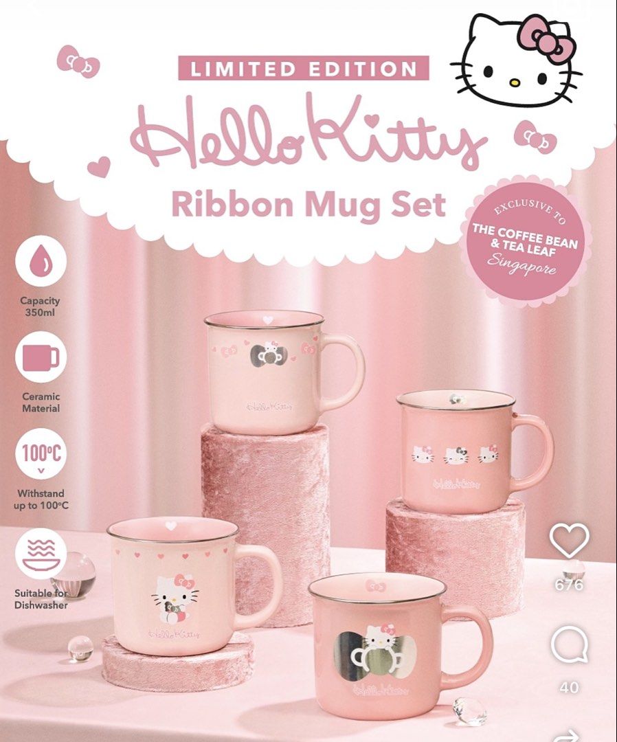 Coffee Bean X Hello Kitty Ribbon Mug Set446133753213112320