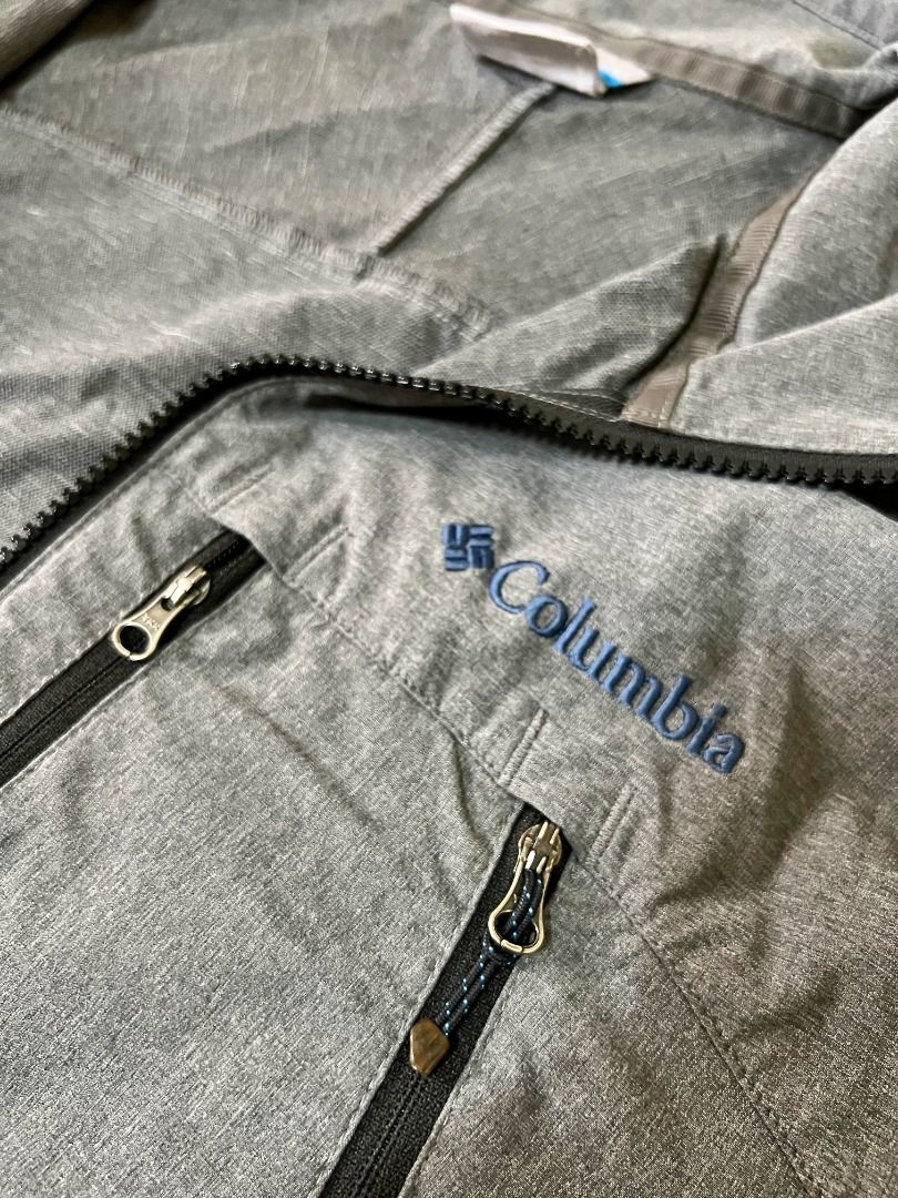COLUMBIA Sportswear Jacket - Gray (Category: Coats, Jackets and Outerwear) located in Taguig. Submitted by LessThan (Listing ID 1436240166, Image 3). Description: Columbia Sportswear jacket Color: Gray Size: Body (19" x 26" inches), Sleeves (30" x 5"-8" inches) - Full zip closure - Multiple zippered pockets - Columbia logo on chest - Stand-up collar - Durable, weather-resistant material.