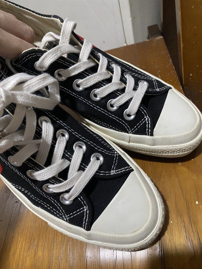Converse Play Black (Category: Sneakers) located in Cavite. Submitted by jaffahediah_12 (Listing ID 1436191273, Image 2). Description: 23cm Like new condition Wear Once - Maliit sakin Must Read - All items are preloved Payments first via G. - Always limit your expectation when buying. - Some may have flaws, dirts and stains but no major flaws and all items are wearable. Thank you and happy online shopping :) .
