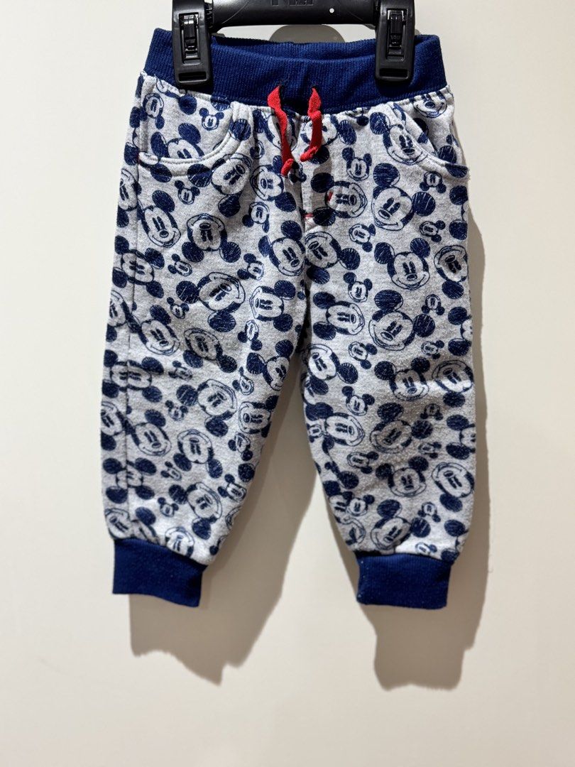 Disney Baby Mickey Mouse Pants 18M (Category: Babies & Kids Fashion) located in Quezon City. Submitted by joyeusefille (Listing ID 1436275357, Image 1). Description: - Disney Baby Mickey Mouse pants - Size: 18 months - Comfortable elastic waistband with red drawstring - Navy blue cuffs and waistband - Material: 100% polyester - Made in Egypt.