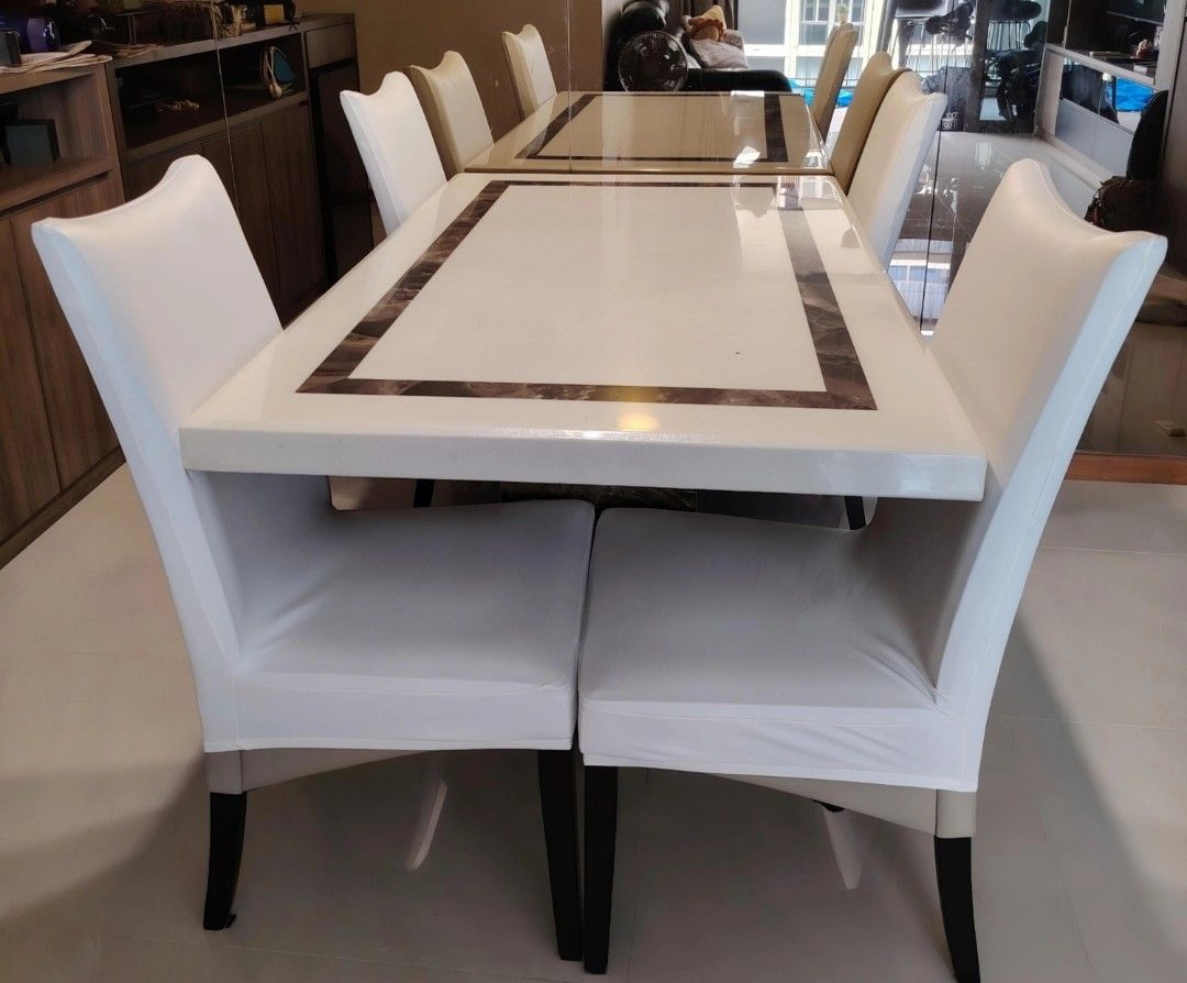 Elegant White Dining Table FREE 4 Chairs