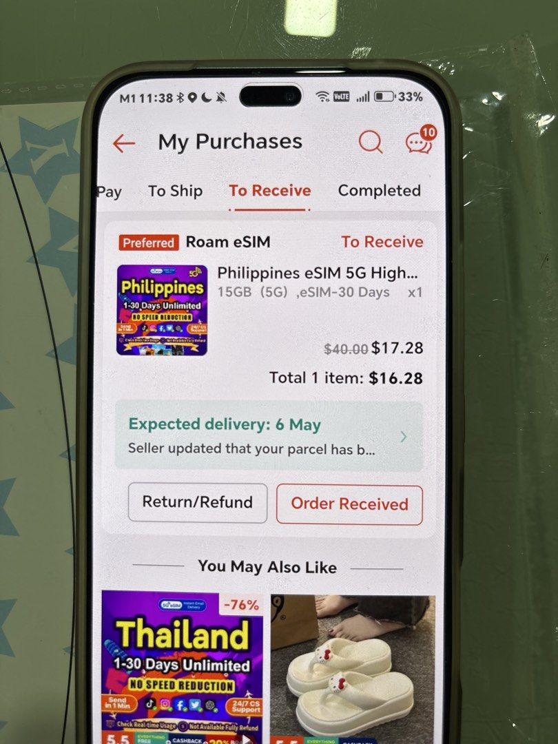 E-Sim (Category: Sim Cards) located in Singapore. Submitted by cs_12345 (Listing ID 1436188789, Image 1). Description: Our helper bought a Philippines E sim, end up her phone - Honor 400 Lite cannot install 🥹🥶 Any kind hearted people going to Philippines soon? She is selling back at the original price that she bought for in her Shop…. app. 15 GB, e-sim, 5G speed. Kindly check on your end whether yours can install first before buying from us. We