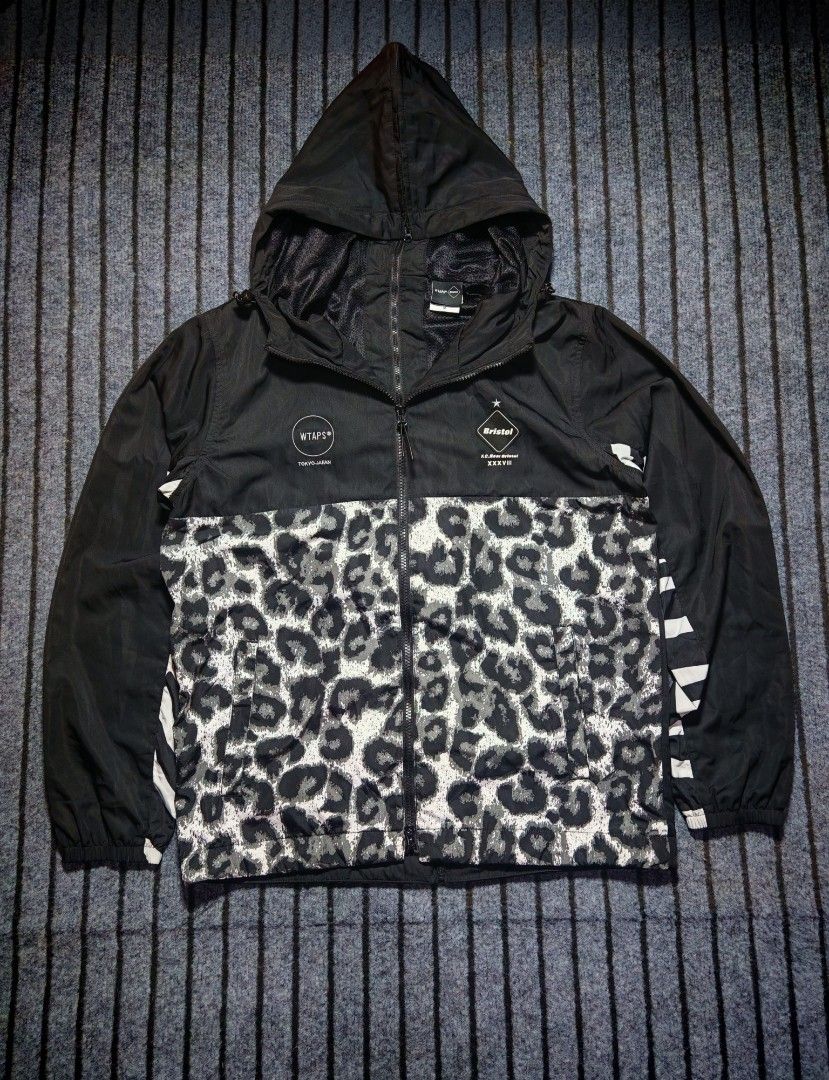 F.C. Real Bristol x Fragment Design x Wtaps (Category: Coats, Jackets and Outerwear) located in Camalig. Submitted by 50thrifty (Listing ID 1436235692, Image 1). Description: Size: Medium on tag 22x27 This item is the WTAPS x F.C.Real Bristol (F.C.R.B.) Leopard Practice Jacket from their Fall/Winter 2017 collaboration, which officially released on January 2, 2018. This capsule collection merged F.C.R.B.’s football-inspired "Separate Practice Jack