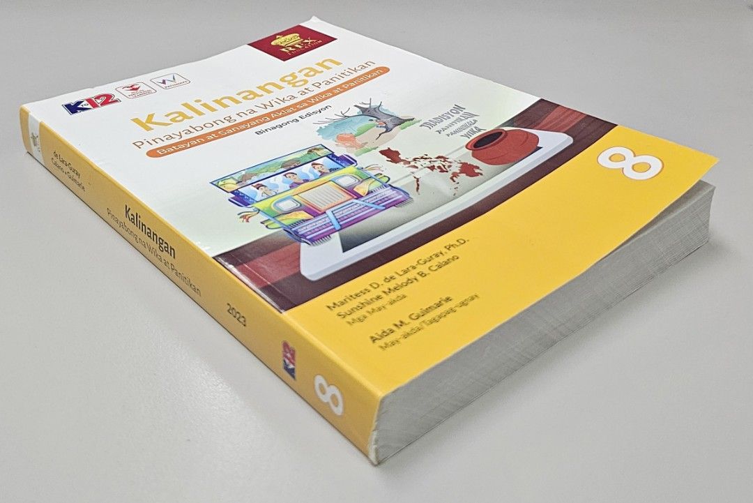 For Grade 8: Kalinangan 8, Binagong Edisyon (Category: Textbooks) located in Quezon City. Submitted by the_l1ttlej0ys (Listing ID 1436101211, Image 3). Description: preowned but unused 🥳 copyright 2023 in very good condition >no writings >has highlights on 2 pages only.