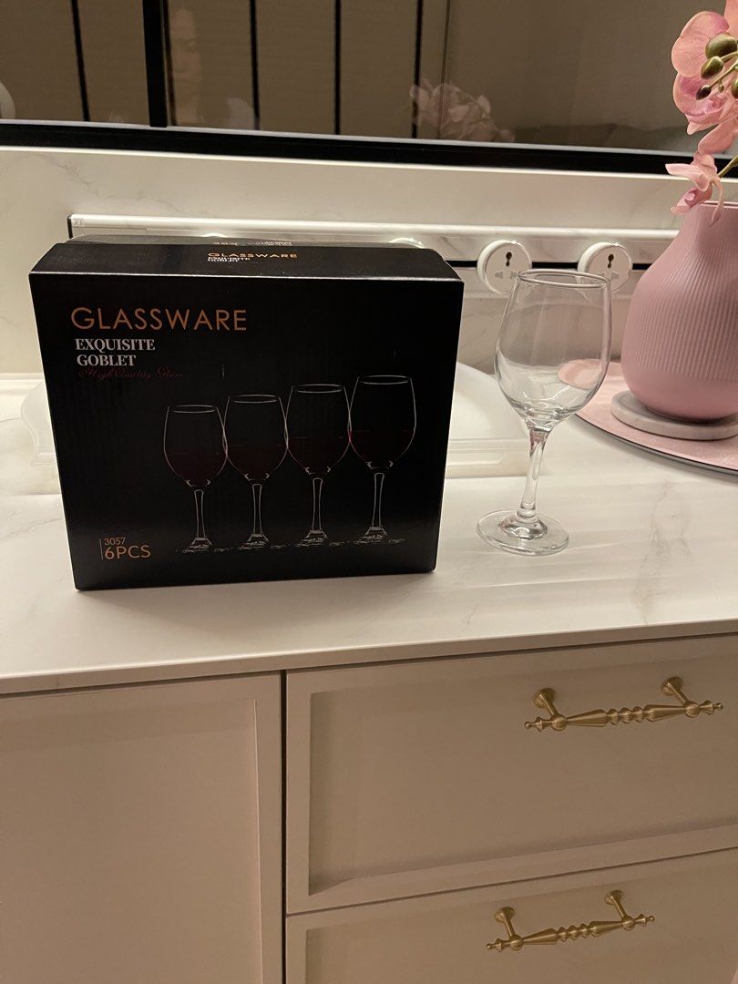 Glassware Exquisite Goblet Wine Glasses - 6pcs445871452985108480
