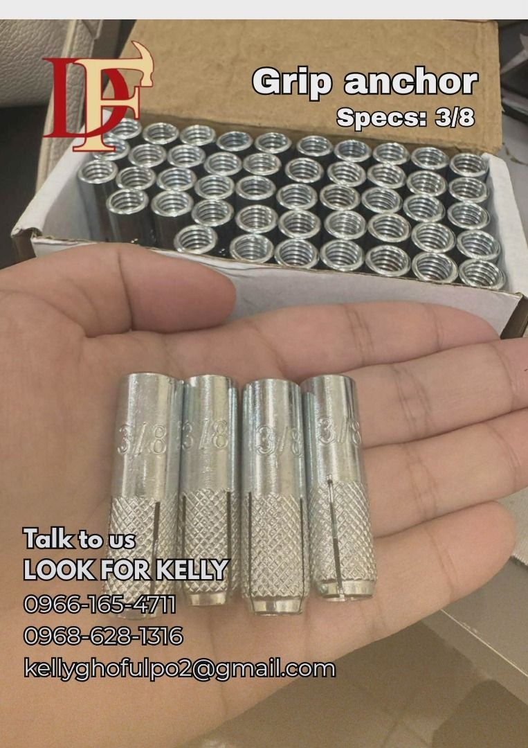 GRIP ANCHOR (Category: Looking For) located in Manila. Submitted by keyliegdforte (Listing ID 1436186530, Image 1). Description: ⚙️ Grip Anchor For Sale! Matibay, reliable, at perfect para sa concrete at structural installations. Siguradong kapit na kapit! 🔥 PRICE ARE SUBJECT TO CHANGE WITHOUT ANY PRIOR NOTICE..