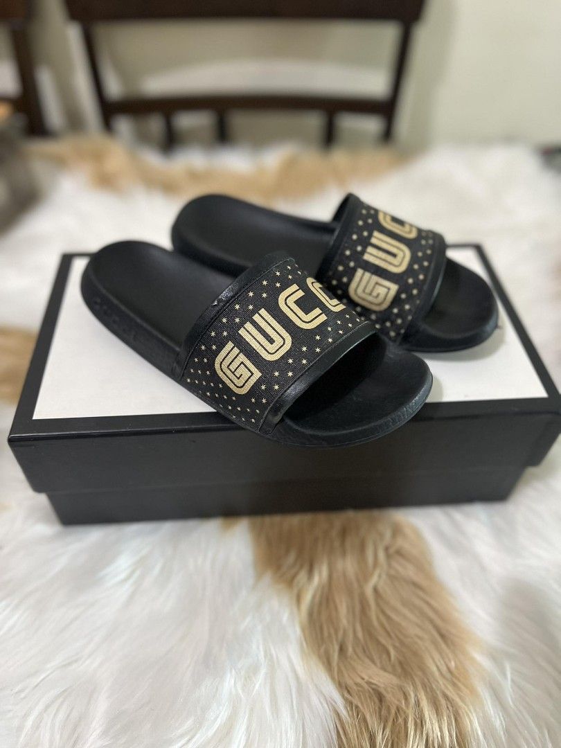 Gucci Sandals (Category: Boots) located in Taguig. Submitted by besterwin (Listing ID 1436184554, Image 2). Description: Complete inclusion with the box. Bought new in Europe for 18k. Size 35 Rfs: decluttering.