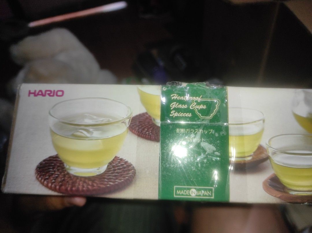 Hario Heatproof Glass Cups Set (Category: Coffee & Tea Tableware) located in San Jose del Monte. Submitted by nicesiger (Listing ID 1436272759, Image 3). Description: - Hario heatproof glass cup set - Made in Japan - Includes multiple glass cups - Comes with instruction manual - Versatile use: drinking, serving, oven cooking - Original price tag still attached.