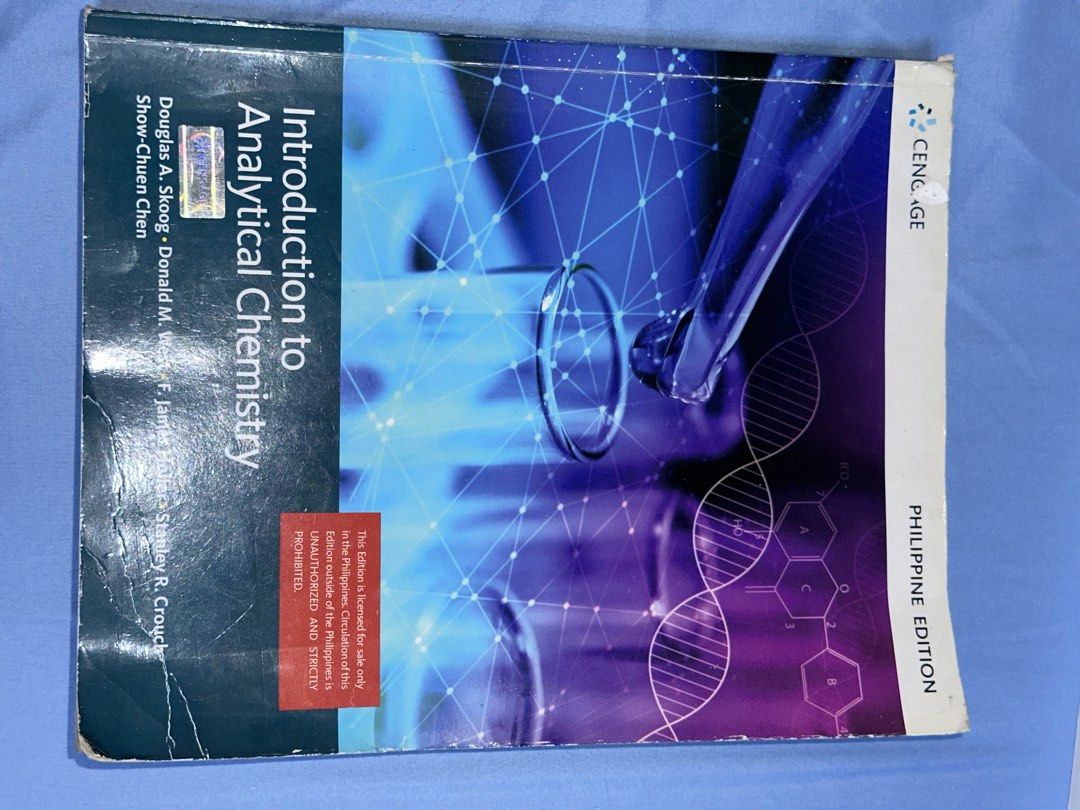 Introduction to Analytical Chemistry (Category: Textbooks) located in Imus. Submitted by shaisha. (Listing ID 1436131930, Image 1). Description: RFS: I don’t need it anymore. It is taking up space. It wasn’t really used much but the cover is rough around the edges as I didn’t get to put on a clear cover. The pages are pristine and intact, no signs of wear and tear. Only the cover. MOP: GCash - Cash if meet up.