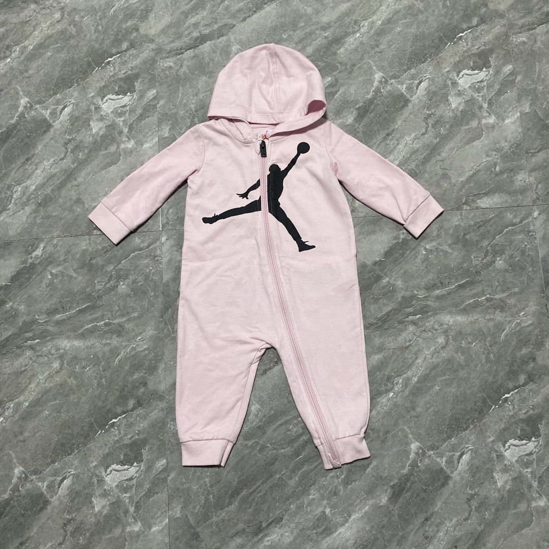 Jordan Frogsuit for Girl (Category: Babies & Kids Fashion) located in Cavite. Submitted by jaden.a (Listing ID 1436127510, Image 1). Description: Auth Jordan No Issue | Likenew 6-9 months on tag can fit up to 12 months.